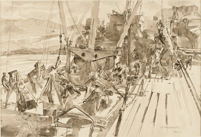 Unloading Coal, Hvitanes by Thomas Barclay Hennell