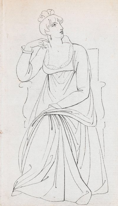 A Seated Woman, Possibly Charlotte Nelson by Thomas Baxter