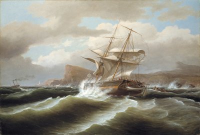 An American Ship in Distress by Thomas Birch