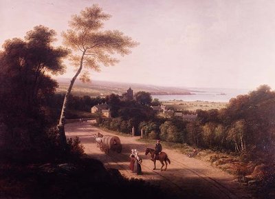 Landscape with peasants near Naples by Thomas Christopher Hofland