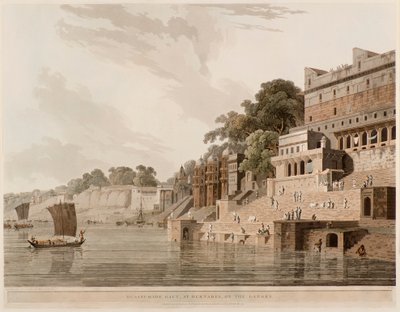 Dusasumade Gaut, at Bernares on the Ganges by Thomas Daniell