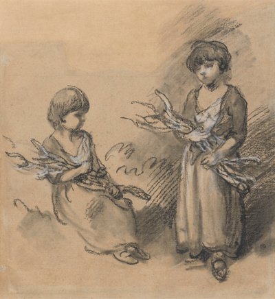 Studies of Girls Carrying Faggots by Thomas Gainsborough