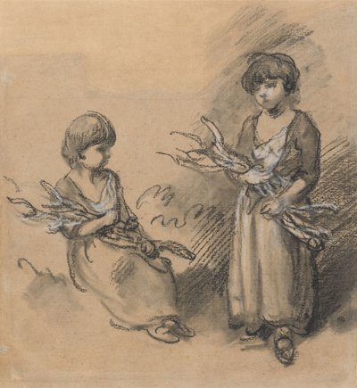Studies of Girls Carrying Twigs by Thomas Gainsborough