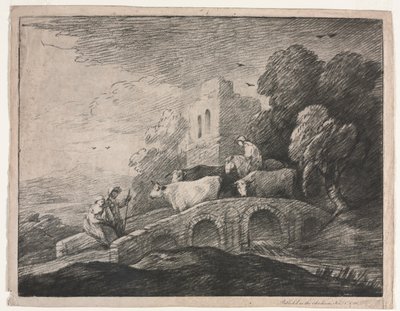 Wooded Landscape with Herdsmen Driving Cattle by Thomas Gainsborough