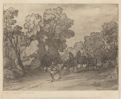 Wooded Landscape with Riders by Thomas Gainsborough