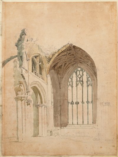 Melrose Abbey: The East Window by Thomas Girtin