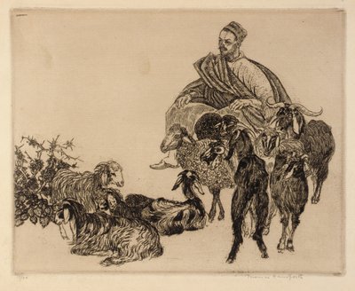Untitled (Arab with Goats) by Thomas Handforth