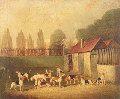 Foxhounds in a Kennelyard by Thomas Henwood