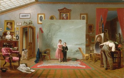 Interior with Portraits by Thomas Le Clear
