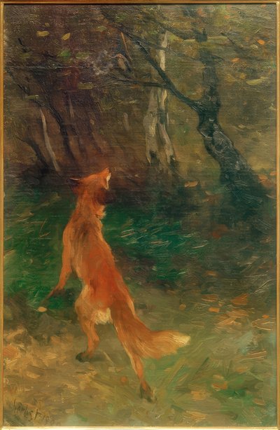 Fox Watching a Bird by Thomas Ludwig Herbst