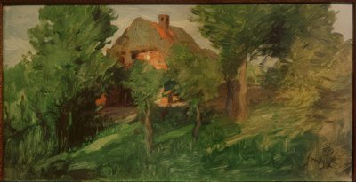 Red House Behind Trees by Thomas Ludwig Herbst