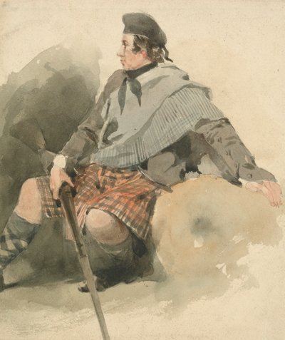 A Highlander Seated by Thomas Miles Richardson Sr.