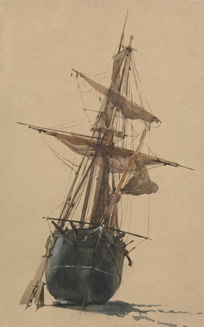 Beached Fishing Vessel by Thomas Miles Richardson Sr.