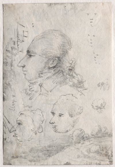 Studies of Heads (detail) by Thomas Monro