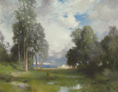 Santa Barbara Mission, 1916 by Thomas Moran