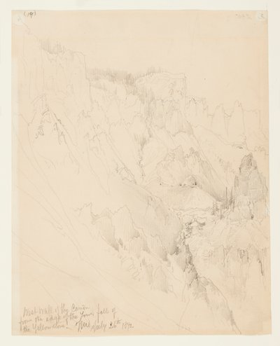 West Wall of the Canyon, Yellowstone by Thomas Moran