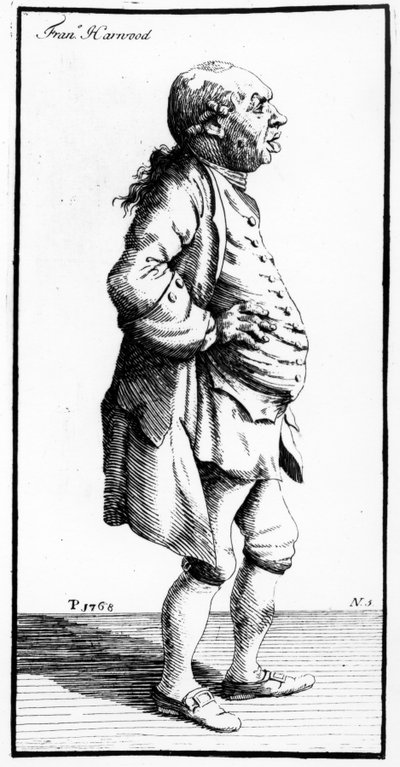 Caricature of Francis Harwood, c.1770 by Thomas Patch