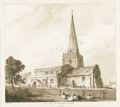 Wolstanton Church (engraving, 19th century) by Thomas Peploe Wood
