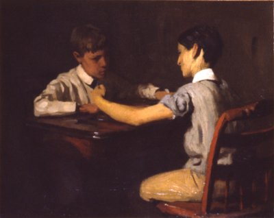 Checker Players, ca. 1895 by Thomas Pollock Anshutz