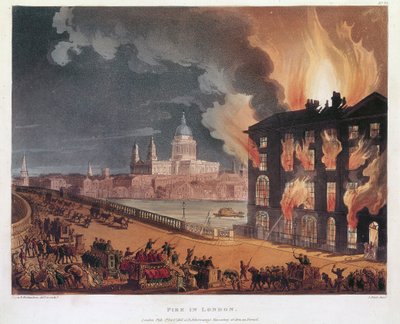 Fire in London by Thomas Rowlandson, Augustus Charles Pugin