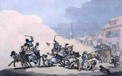 A Cart Race, pub. by William Holland by Thomas Rowlandson