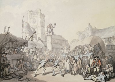 A Cornish Wrestling Match by Thomas Rowlandson