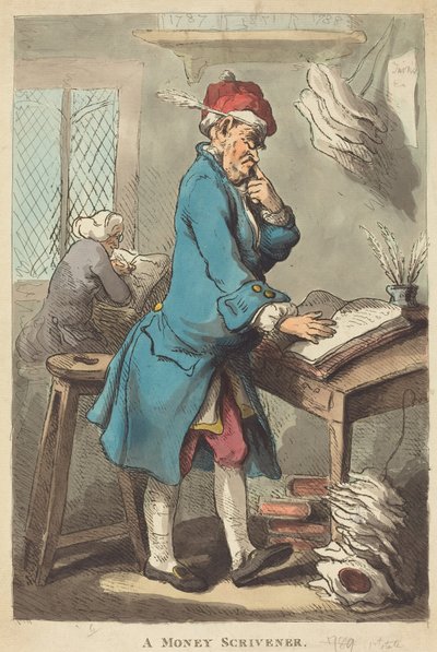 A Money Scrivener by Thomas Rowlandson