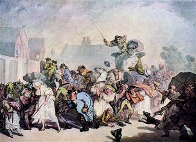 A Squall in Hyde Park by Thomas Rowlandson