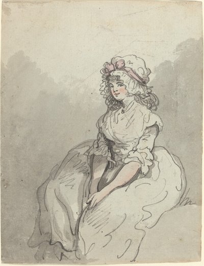 A Young English Beauty by Thomas Rowlandson