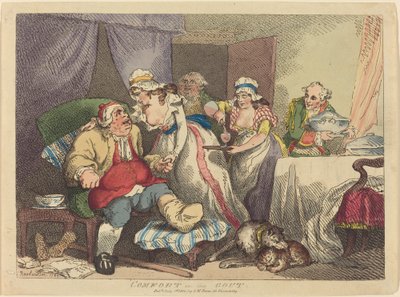 Comfort in the Gout by Thomas Rowlandson