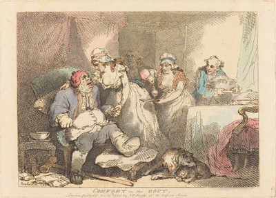 Comfort in the Gout by Thomas Rowlandson