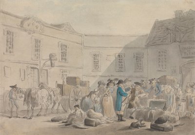 Customs House at Boulogne by Thomas Rowlandson