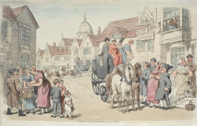 Dolphins Inn: Greenwich and Woolwich Coaches by Thomas Rowlandson