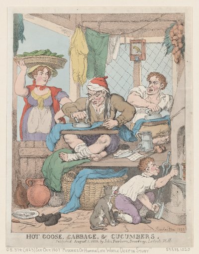 Hot Goose, Cabbage & Cucumbers by Thomas Rowlandson