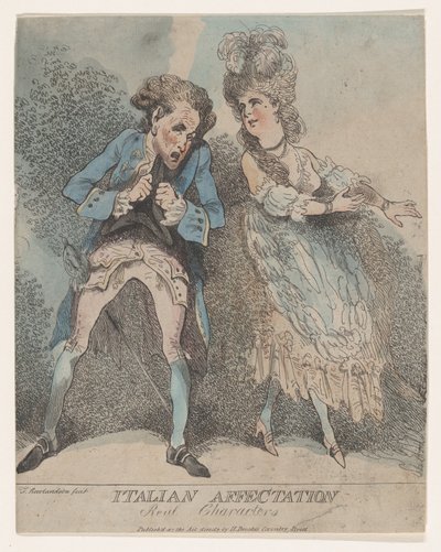 Italian Affectation, Real Characters by Thomas Rowlandson