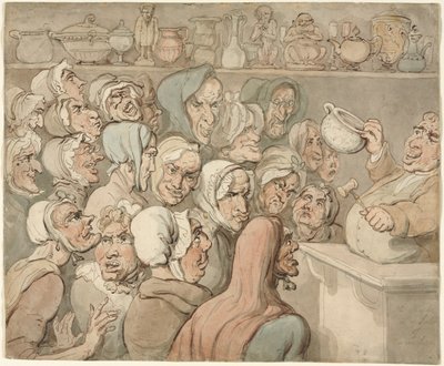 Old Maids at a Sale of Curiosities by Thomas Rowlandson