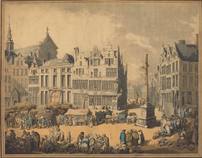 Place de Meir at Antwerp by Thomas Rowlandson