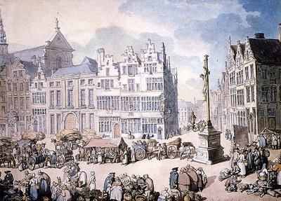 Place de Mer, Antwerp by Thomas Rowlandson