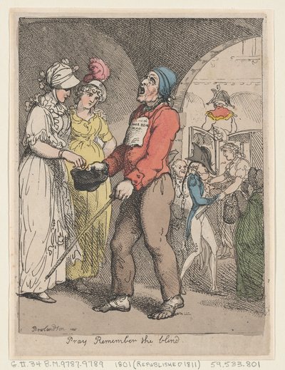 Pray Remember the Blind, 1801 by Thomas Rowlandson