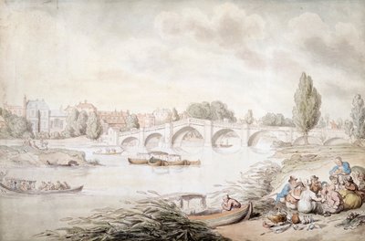 Richmond Bridge, London, c1780-c1820 by Thomas Rowlandson