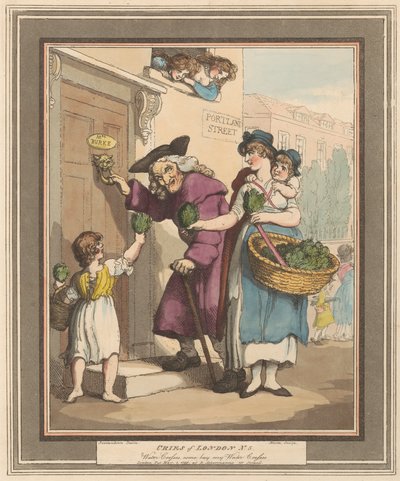 Set of Eight: Cries of London by Thomas Rowlandson