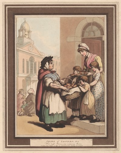 Set of eight (6): Cries of London by Thomas Rowlandson