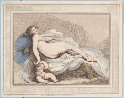 Sleeping Venus and Love by Thomas Rowlandson