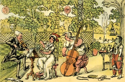 The Garden Trio by Thomas Rowlandson