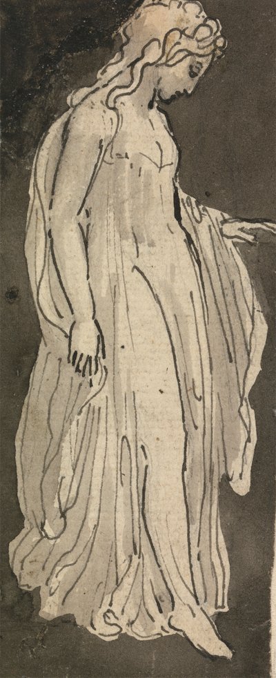 Girl, Full Length, Facing Right by Thomas Stothard