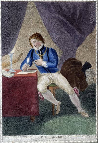 Man writing a love letter by Thomas Stothard