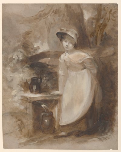 Young Girl Getting Water at a Spring by Thomas Sully