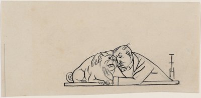 Self-Portrait with Pug by Thomas Theodor Heine
