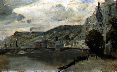 The Bridge at Dinant by Thomas William Roberts