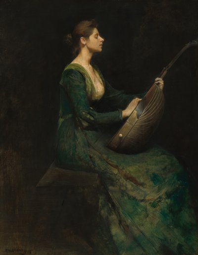 Lady with a Lute by Thomas Wilmer Dewing